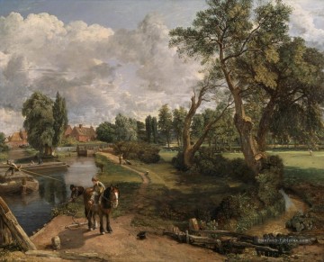 Moulin Flatford CR romantique John Constable Peinture à l'huile